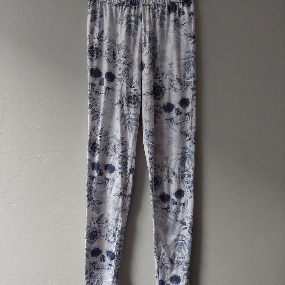 Sissycos Leggings Women Sugar Skull Floral Printed ‎ Ultra Soft  Stretchy